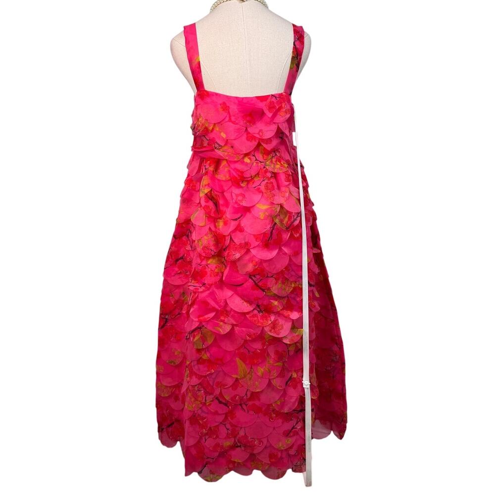 Cynthia Rowley Scalloped Petal Midi Dress floral cherry blossom pink size 4 - Picture 11 of 16